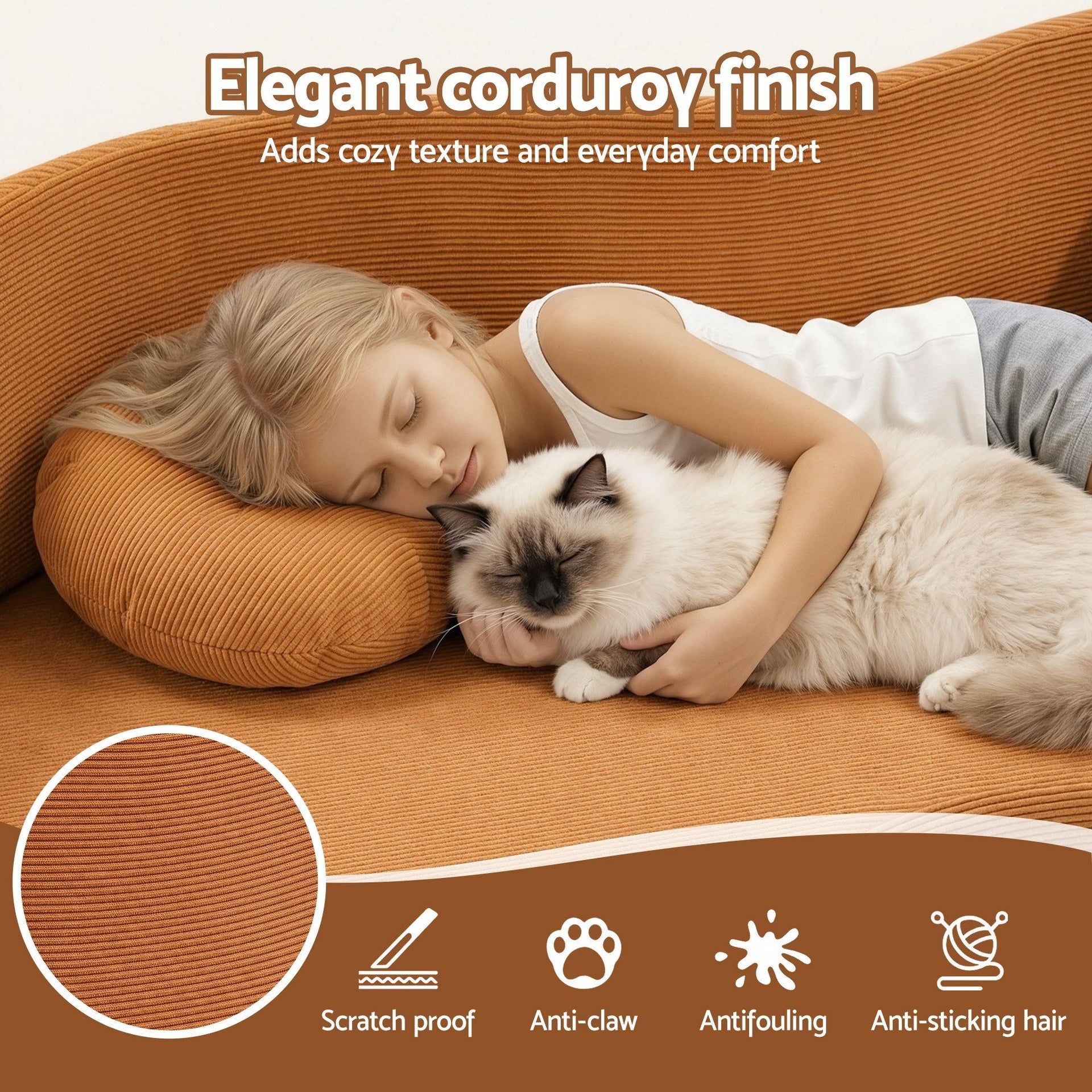 Artiss Folding Sofa Bed Floor Couch 2-in-1 Convertible Futon Loveseat Orange Awezingly