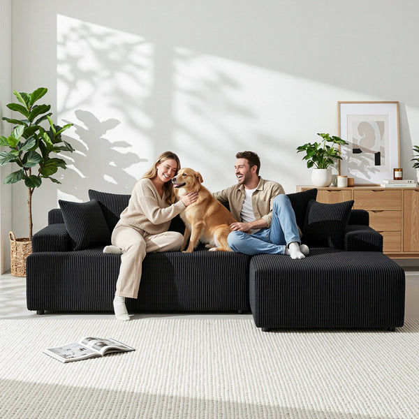 Artiss Modular Sectional Sofa Bed Convertible L-Shaped Couch with Deep Seat for Living Room