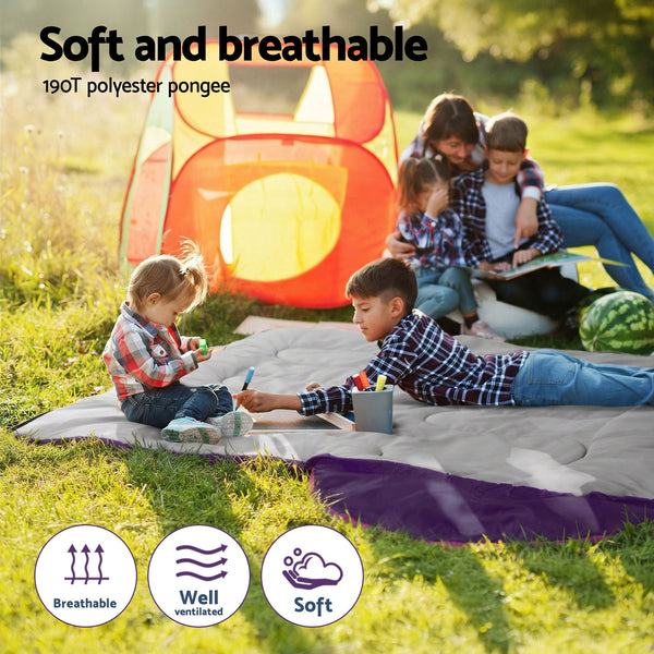 Weisshorn Sleeping Bag Set of 2 Kids Single 172cm Thermal Camping Hiking Awezingly