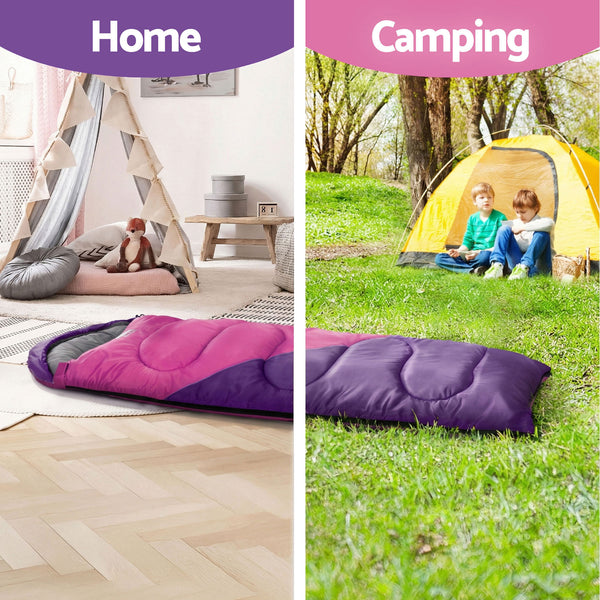 Weisshorn Sleeping Bag Set of 2 Kids Single 172cm Thermal Camping Hiking Awezingly