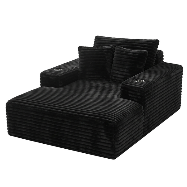 Artiss Sofa Bed Lounge Chair Sleeper Couch Chaise Single Seater Faux Fur Black Awezingly