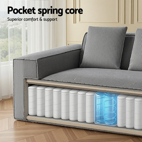 Artiss 2 Seater Sofa Loveseat Sofas Bed Couch No Assembly Corduroy Small Couches Apartement Awezingly