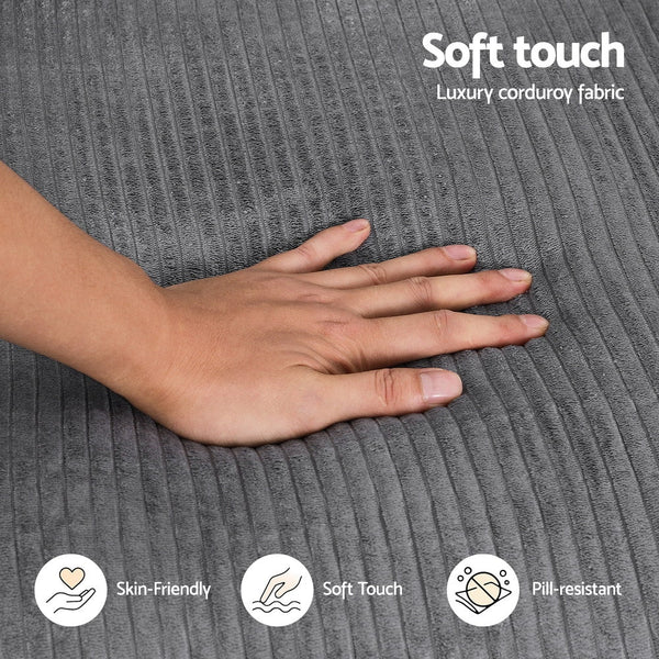 Artiss 2 Seater Sofa Loveseat Sofas Bed Couch No Assembly Corduroy Small Couches Apartement Awezingly