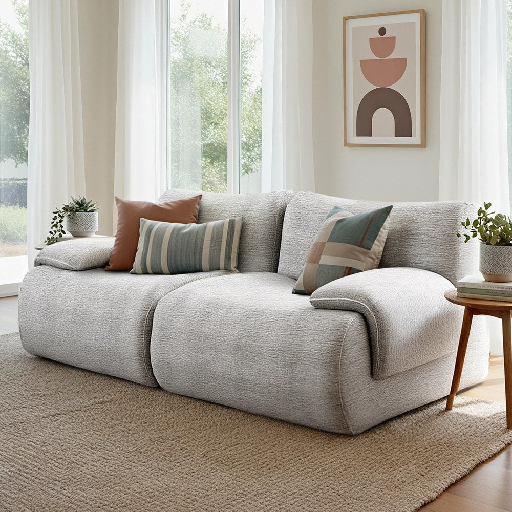 Artiss 2 Seater Sofa Modular Sectional Sofas Couch Bed No Assembly Living Room Grey Awezingly