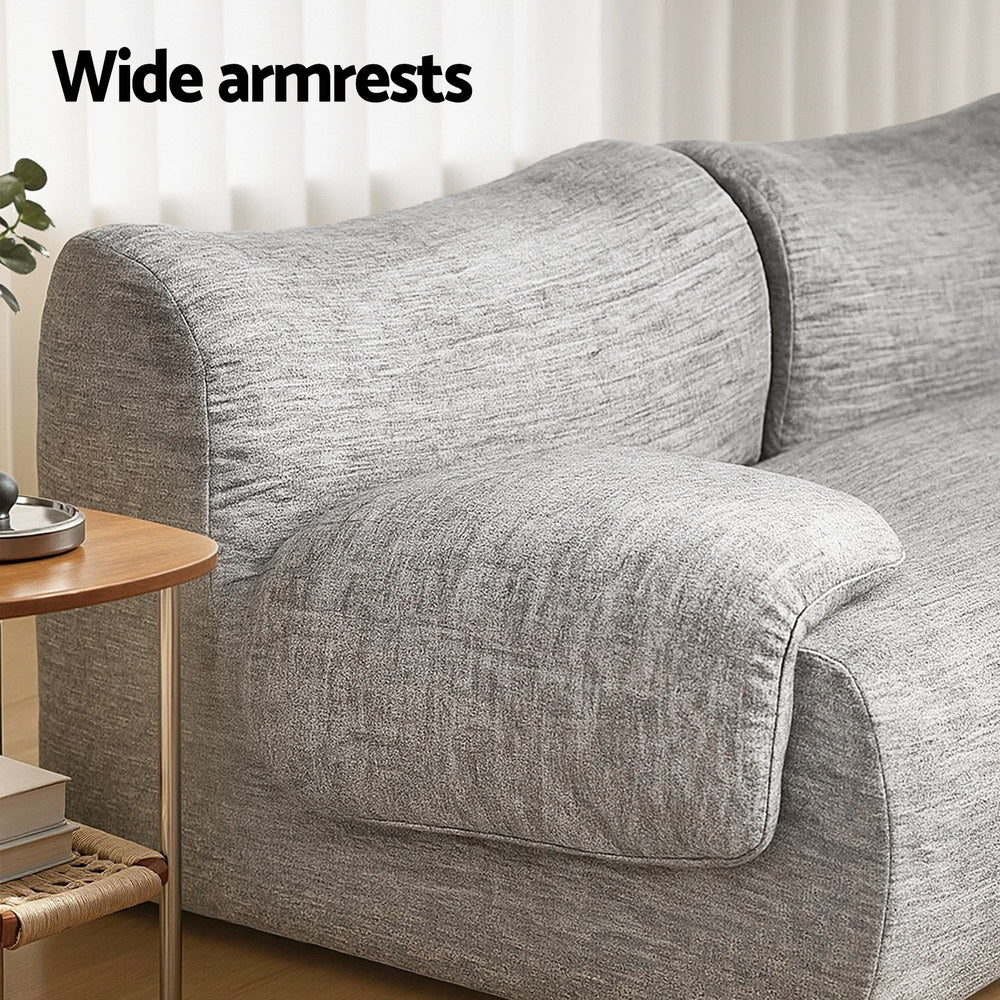 Artiss 2 Seater Sofa Modular Sectional Sofas Couch Bed No Assembly Living Room Grey Awezingly