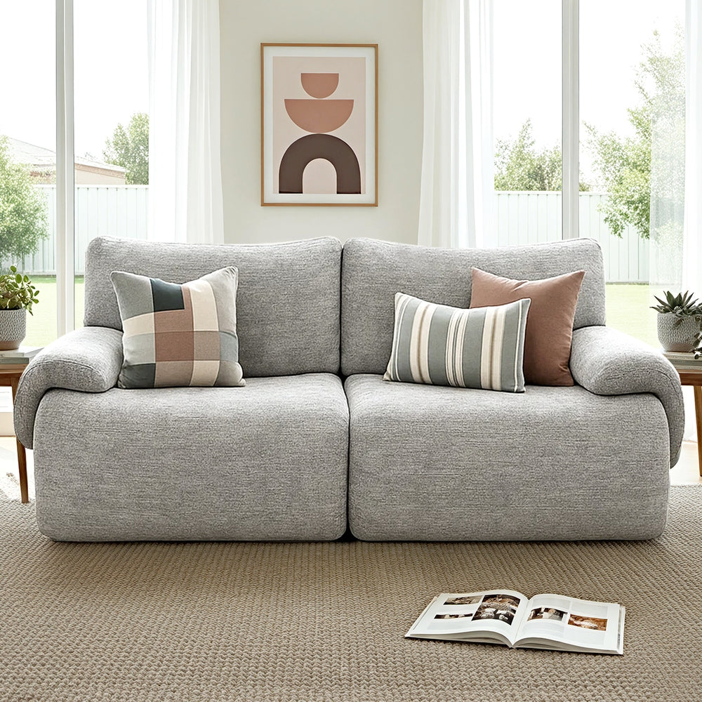 Artiss 2 Seater Sofa Modular Sectional Sofas Couch Bed No Assembly Living Room Grey Awezingly