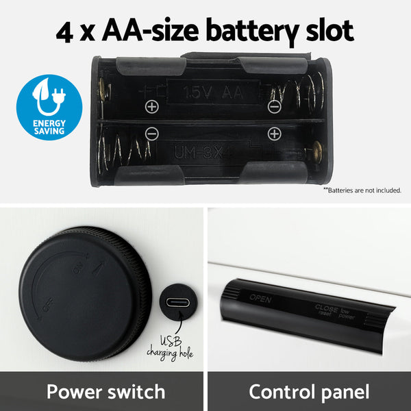 Devanti 50L Sensor Bin Motion Rubbish Bins Kitchen Automatic Trash Can White Devanti