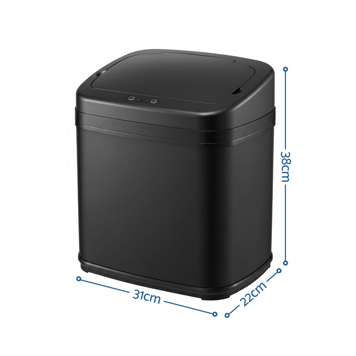 Devanti 15L Motion Sensor Bin Touchless Bins Soft-Close Rubbish Trash Can Black Awezingly