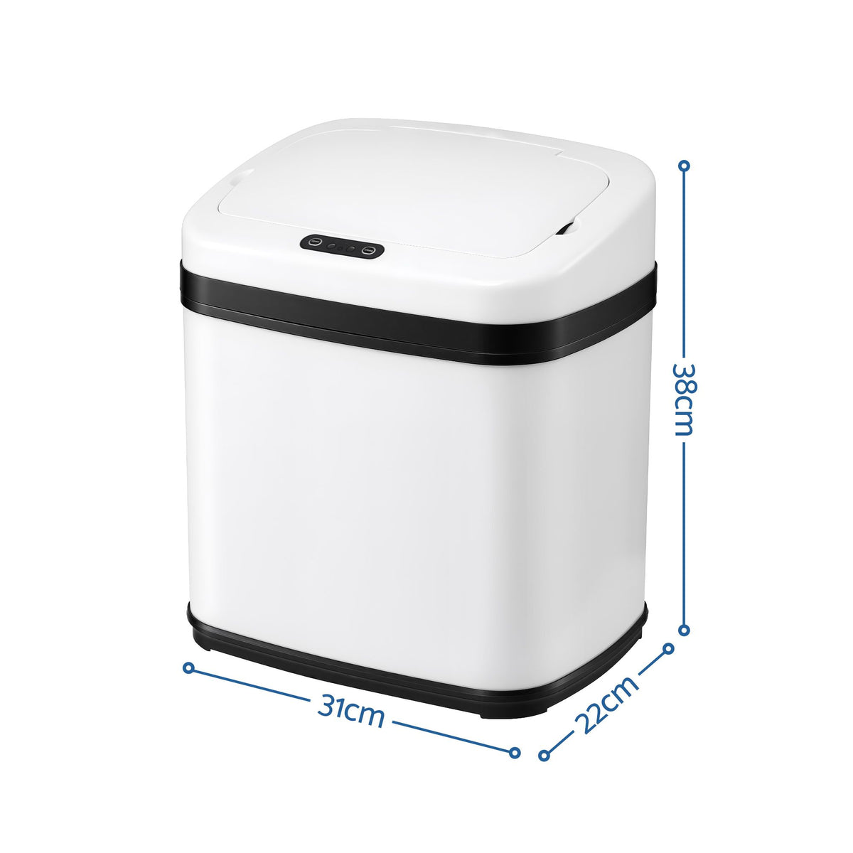 Devanti 15L Motion Sensor Bin Touchless Bins Soft-Close Rubbish Trash Can White Awezingly