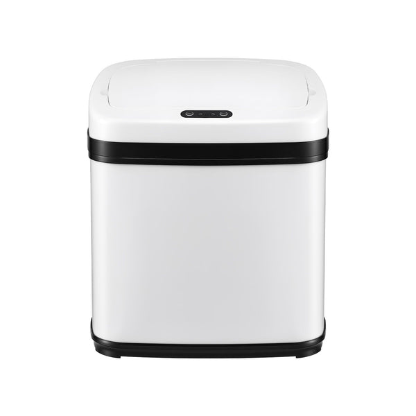 Devanti 15L Motion Sensor Bin Touchless Bins Soft-Close Rubbish Trash Can White Awezingly