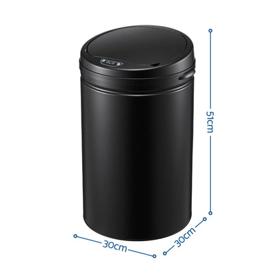 Devanti 30L Sensor Bin Automatic Touchless Trash Can Garbage Rubbish Black