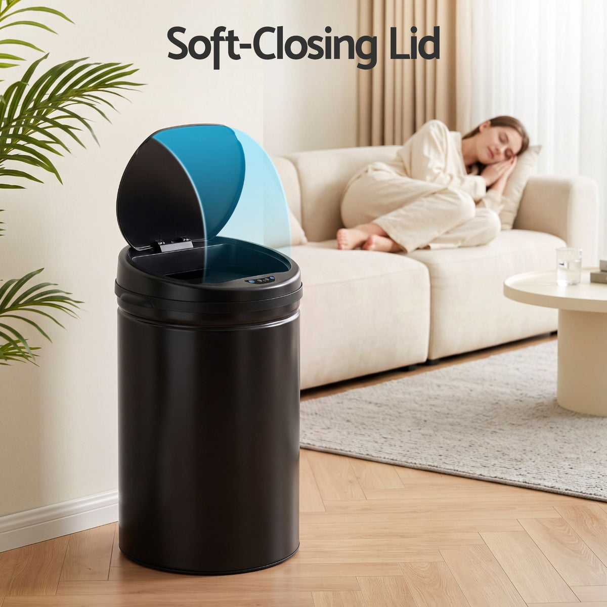 Devanti 30L Sensor Bin Automatic Touchless Trash Can Garbage Rubbish Black Awezingly