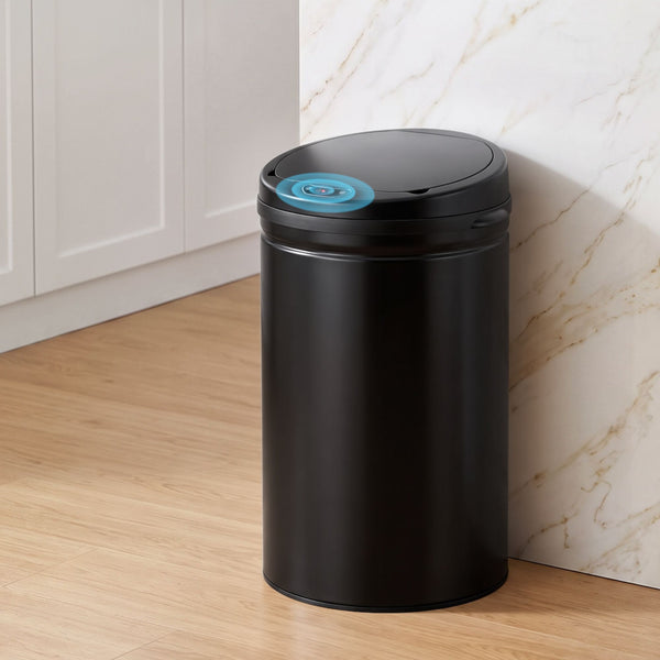 Devanti 30L Sensor Bin Automatic Touchless Trash Can Garbage Rubbish Black Awezingly