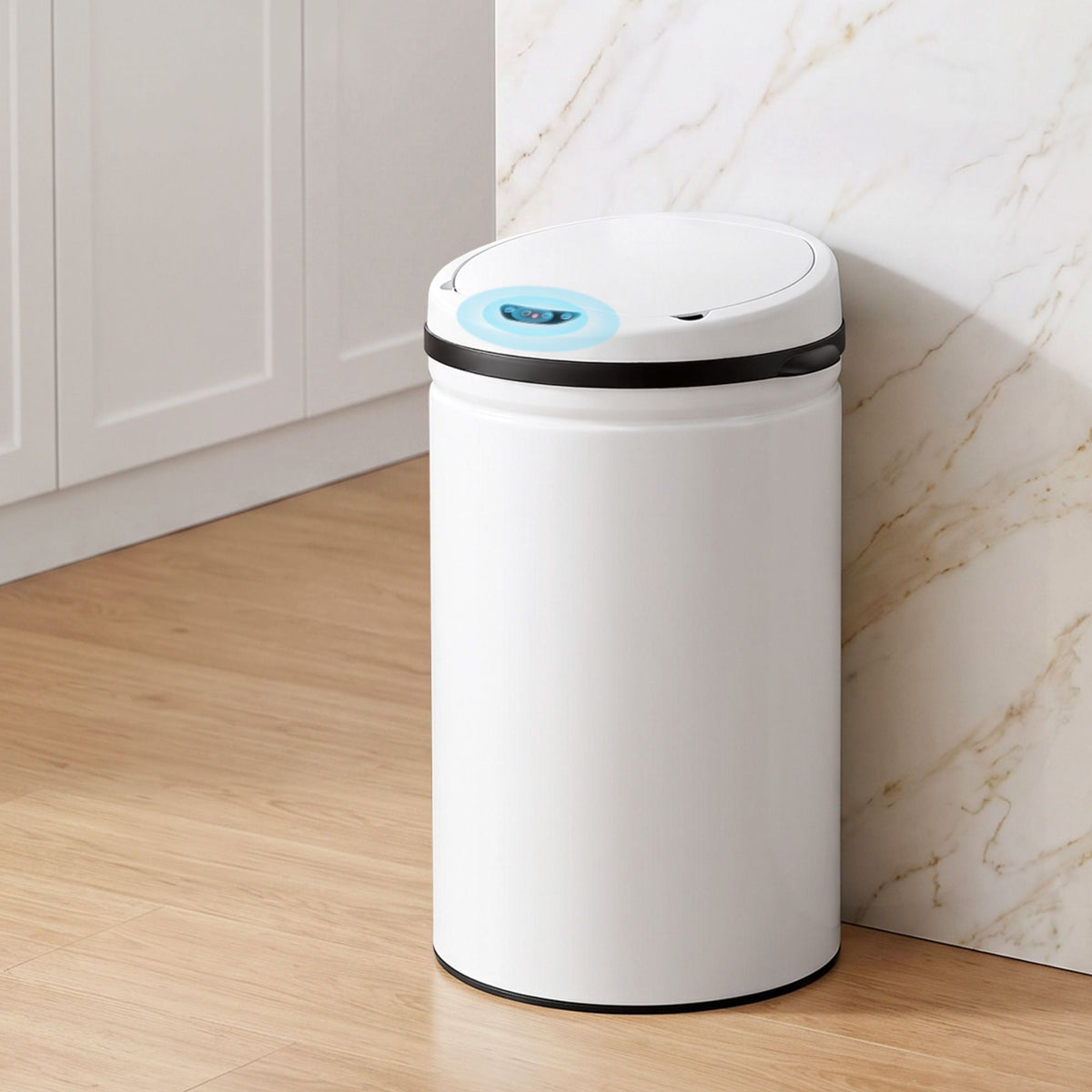 Devanti 30L Sensor Bin Automatic Touchless Trash Can Garbage Rubbish White Awezingly