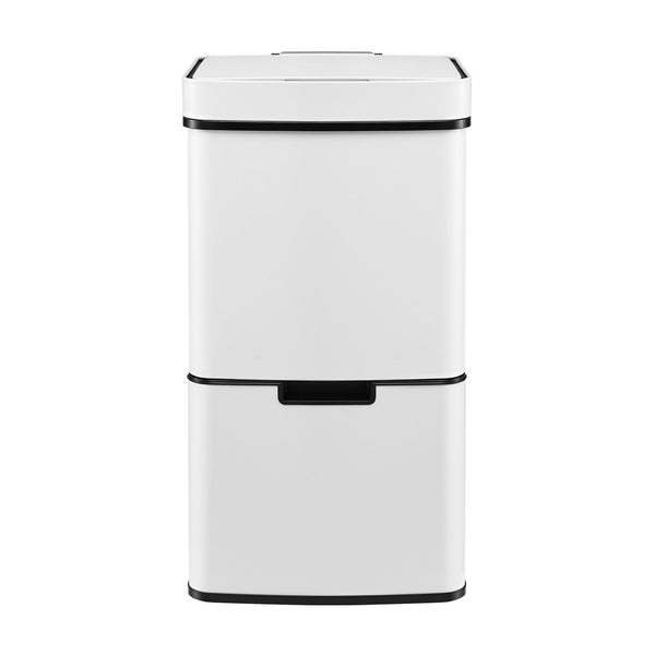Devanti 72L Sensor Bin Rubbish Bins 4-in-1 Compartment Stainless Steel Trash Can White Awezingly