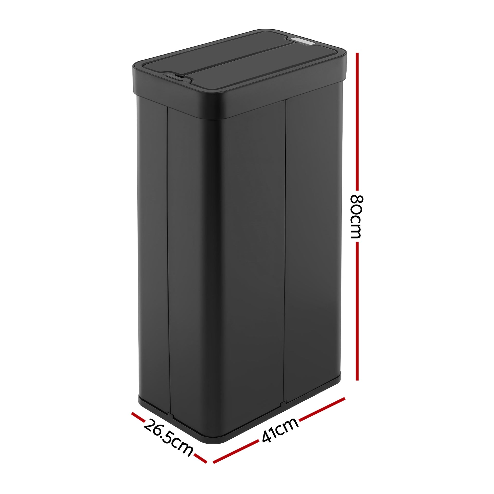 Devanti Rubbish Bin 70L Automatic Sensor Kitchen Bin, Slim Smart Garbage Can Touchless Rectangular with Liner Holder, Fully Closed Lid for Bedroom, Bathroom, Living Room, Black Awezingly