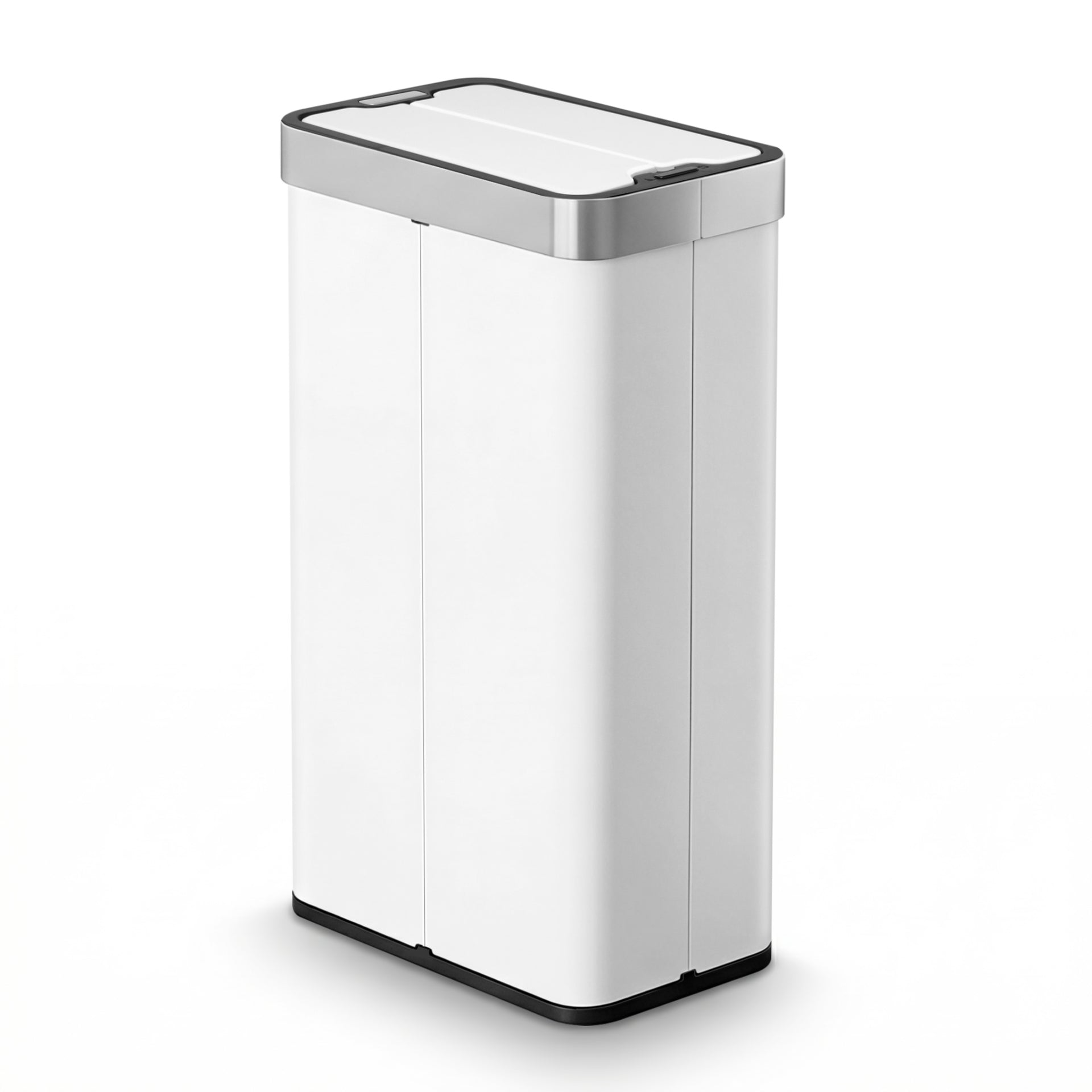 Devanti Rubbish Bin 70L Automatic Sensor Kitchen Bin, Slim Smart Garbage Can Touchless Rectangular with Liner Holder, Fully Closed Lid for Bedroom, Bathroom, Living Room, White Awezingly