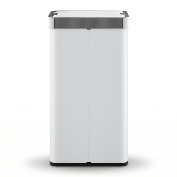 Devanti Rubbish Bin 70L Automatic Sensor Kitchen Bin, Slim Smart Garbage Can Touchless Rectangular with Liner Holder, Fully Closed Lid for Bedroom, Bathroom, Living Room, White Awezingly