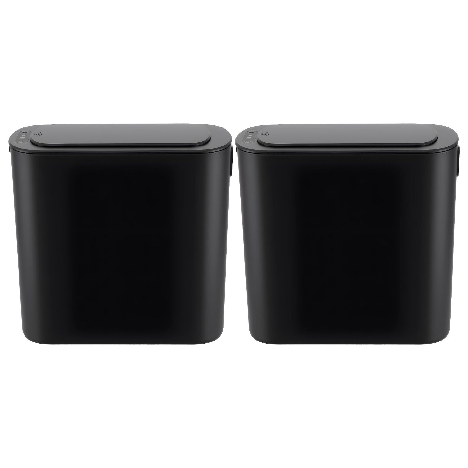 Devanti Automatic Trash Bin 2PCS with Lid 11L Motion Sensor Kitchen Bin Touchless Garbage Can Modern Black Plastic Slim Rubbish Bin with Liner Holder for Kitchen, Home, Office Awezingly