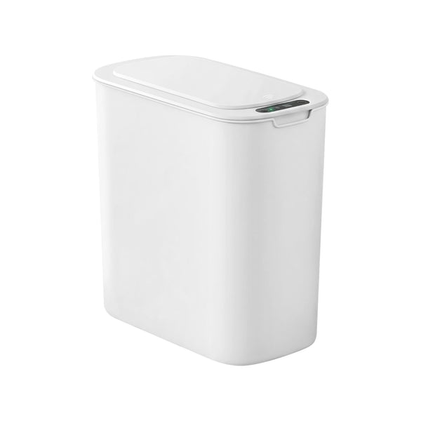 Devanti Automatic Trash Bin with Lid 11L Motion Sensor Kitchen Bin Touchless Garbage Can Modern White Plastic Slim Rubbish Bin with Liner Holder for Kitchen, Home, Office Awezingly