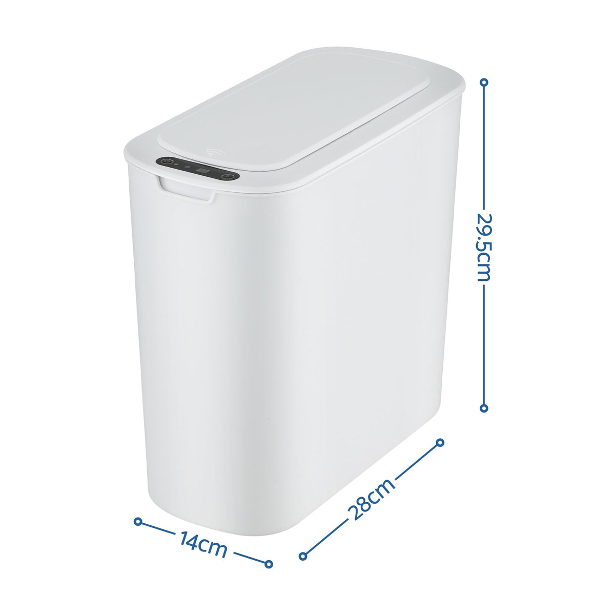 Devanti Automatic Trash Bin with Lid 11L Motion Sensor Kitchen Bin Touchless Garbage Can Modern White Plastic Slim Rubbish Bin with Liner Holder for Kitchen, Home, Office Awezingly