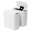 Devanti Automatic Trash Bin 2PCS with Lid 11L Motion Sensor Kitchen Bin Touchless Garbage Can Modern White Plastic Slim Rubbish Bin with Liner Holder for Kitchen, Home, Office