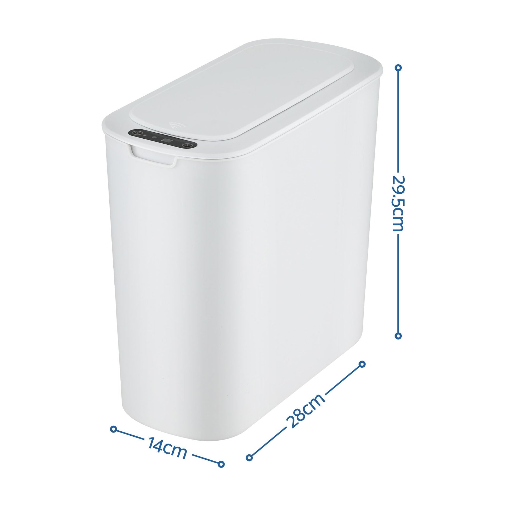 Devanti Automatic Trash Bin 2PCS with Lid 11L Motion Sensor Kitchen Bin Touchless Garbage Can Modern White Plastic Slim Rubbish Bin with Liner Holder for Kitchen, Home, Office Awezingly