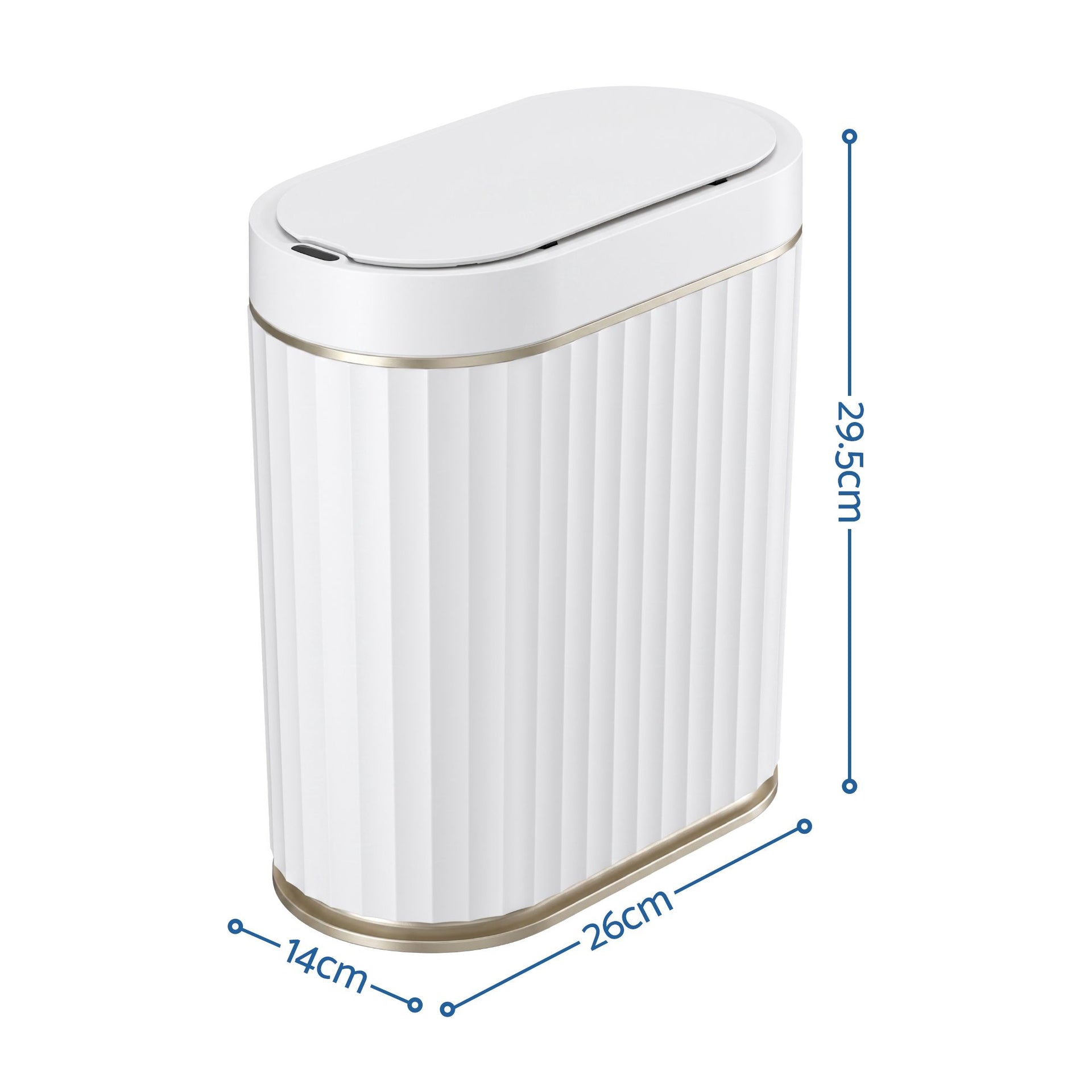 Devanti Sensor Bins 7L Motion Sensor Trash Can Slim Touchless Automatic Waste Bin White Awezingly