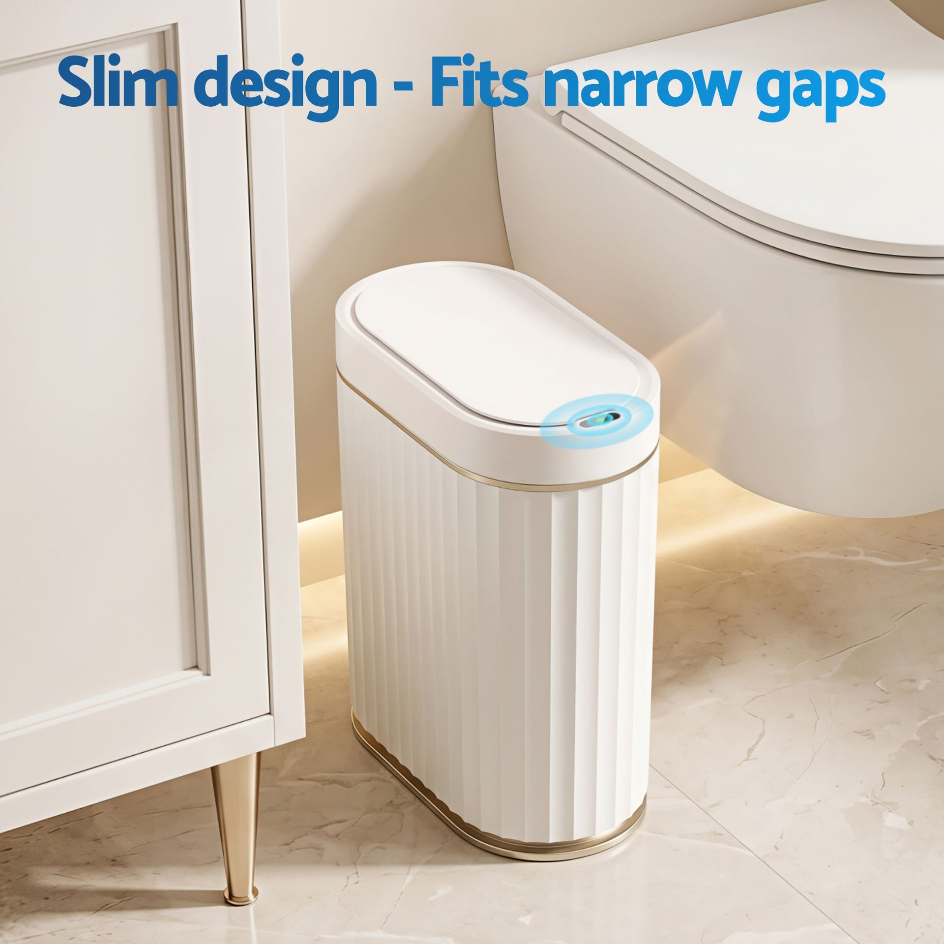 Devanti Sensor Bins 7L Motion Sensor Trash Can Slim Touchless Automatic Waste Bin White Awezingly