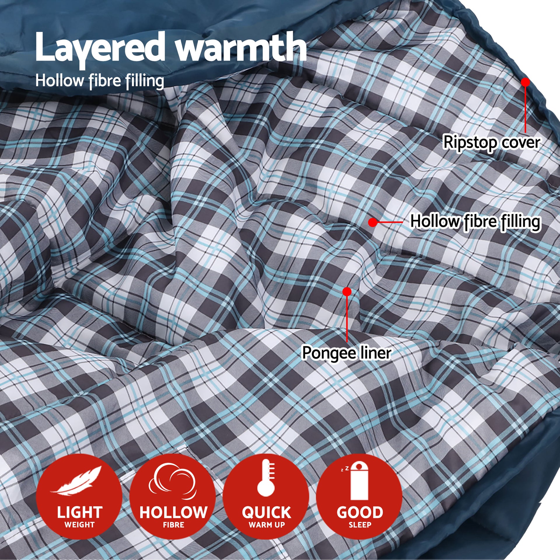 Weisshorn Sleeping Bag Set of 2 Single Thermal Camping Hiking Tent 0℃ Awezingly
