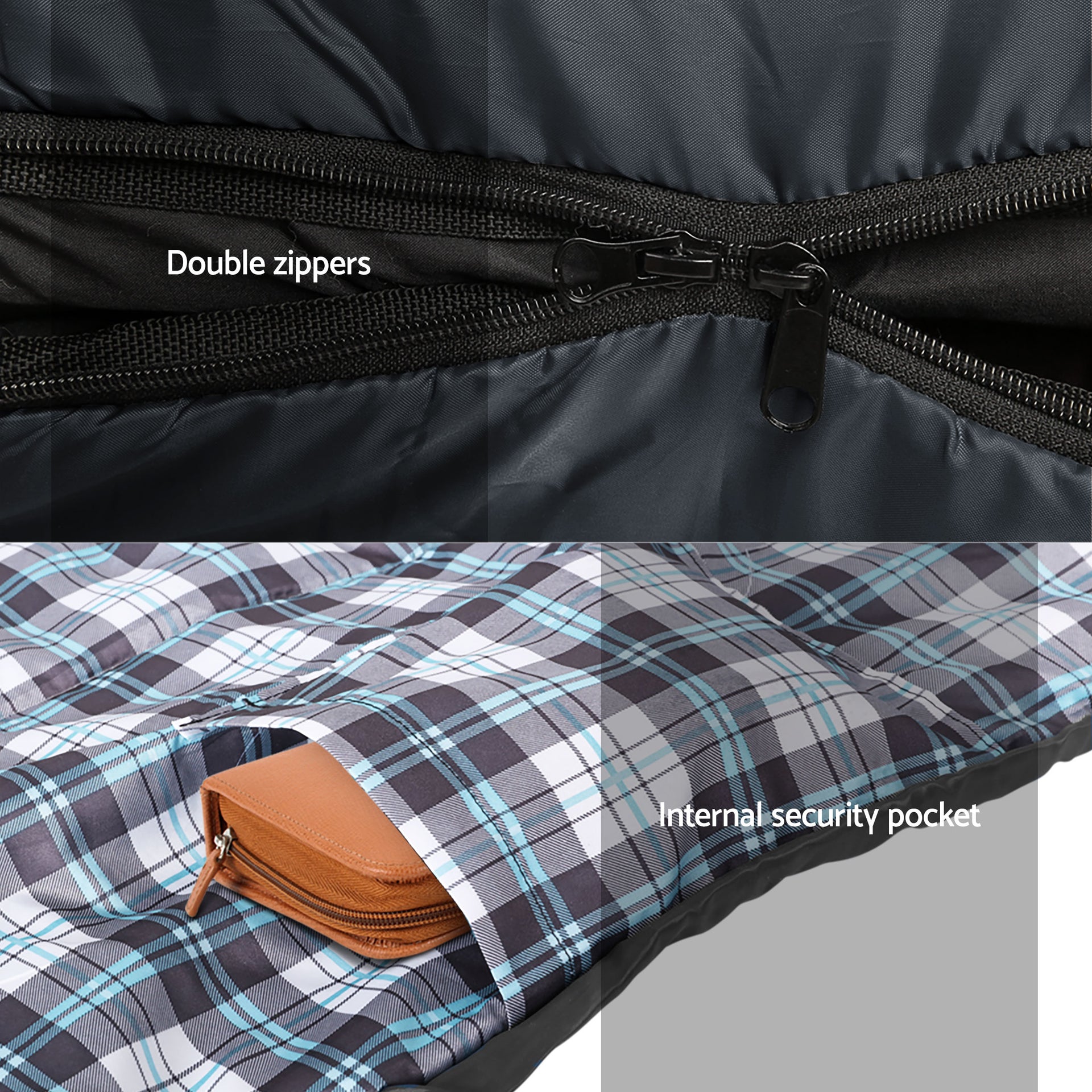 Weisshorn Sleeping Bag Set of 2 Single Thermal Camping Hiking Tent 0℃ Awezingly