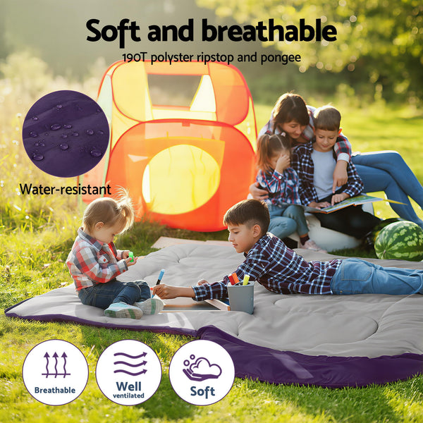 Weisshorn Sleeping Bag Single 213cm Thermal Camping Hiking Pink Awezingly