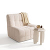 Artiss Single Boneless Sofa & Round End Table Set White