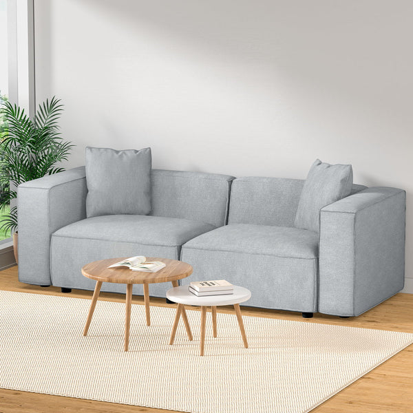 Artiss Modular Sofa Chaise Set 2-Seater Grey Artiss