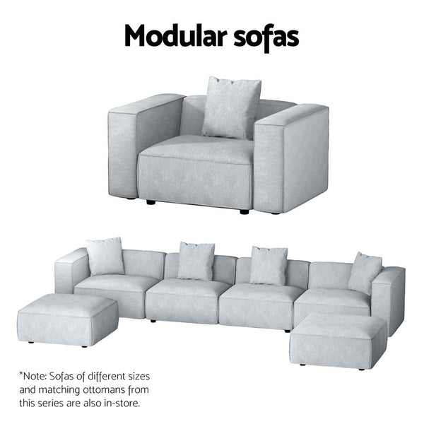 Artiss Modular Sofa Chaise Set 3-Seater Grey Artiss