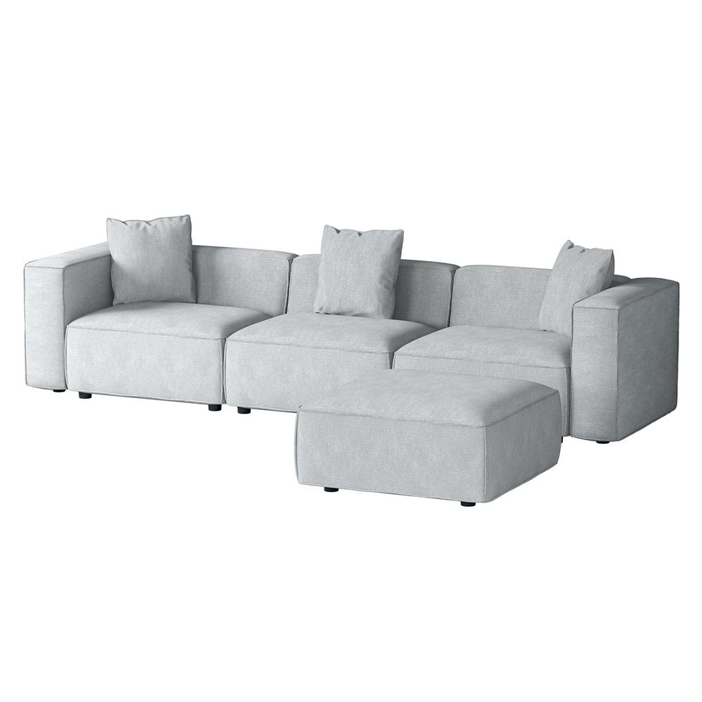 Artiss Modular Sofa Chaise Set 4-Seater Grey Artiss