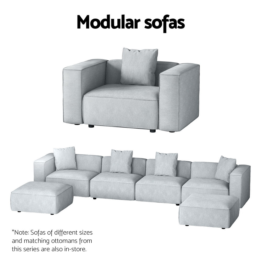 Artiss Modular Sofa Chaise Set 4-Seater Grey Artiss