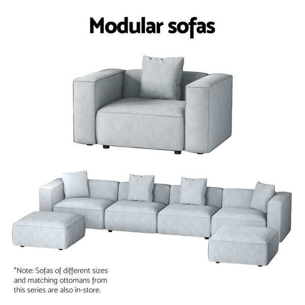 Artiss Modular Sofa Chaise Set 4-Seater Grey Artiss