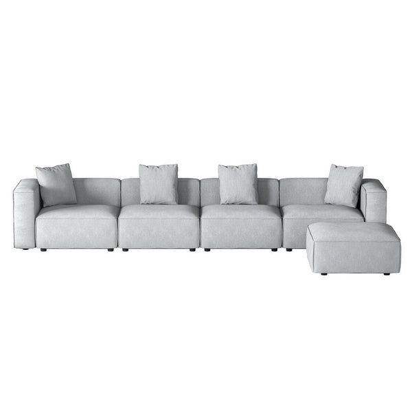 Artiss Modular Sofa Chaise Set 5-Seater Grey Artiss