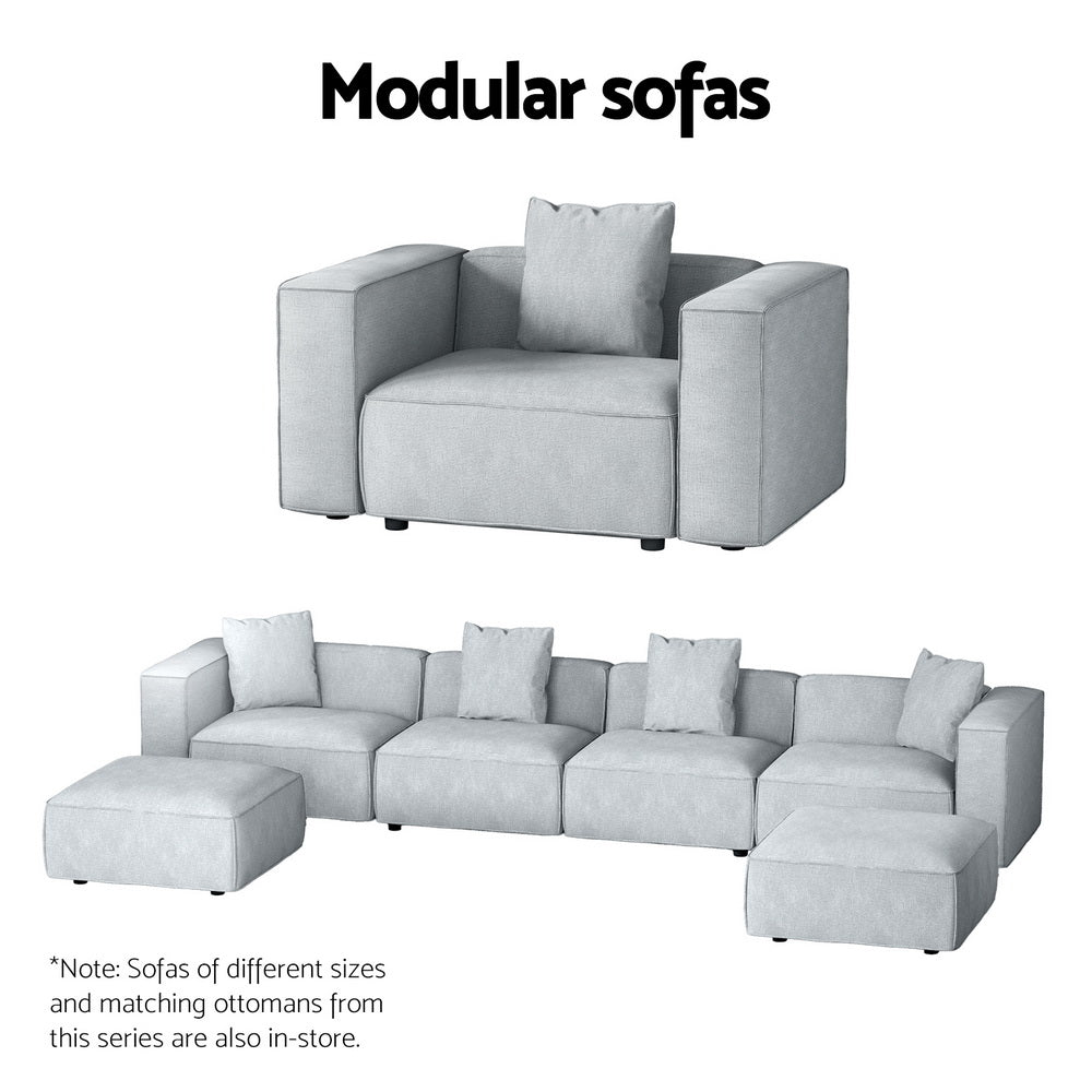Artiss Modular Sofa Chaise Set 5-Seater Grey Artiss
