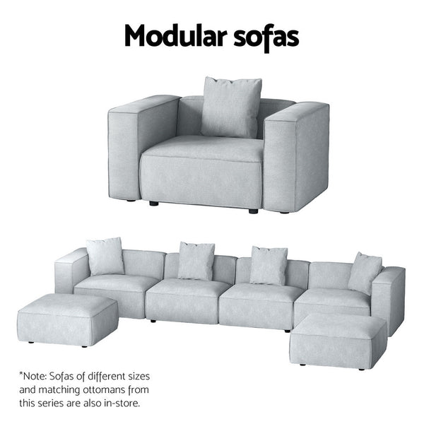 Artiss Modular Sofa Chaise Set 5-Seater Grey Artiss