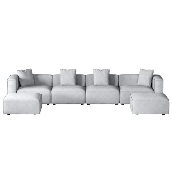 Artiss Modular Sofa Chaise Set 6-Seater Grey Artiss