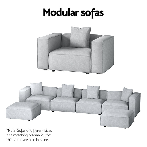 Artiss Modular Sofa Chaise Set 6-Seater Grey Artiss