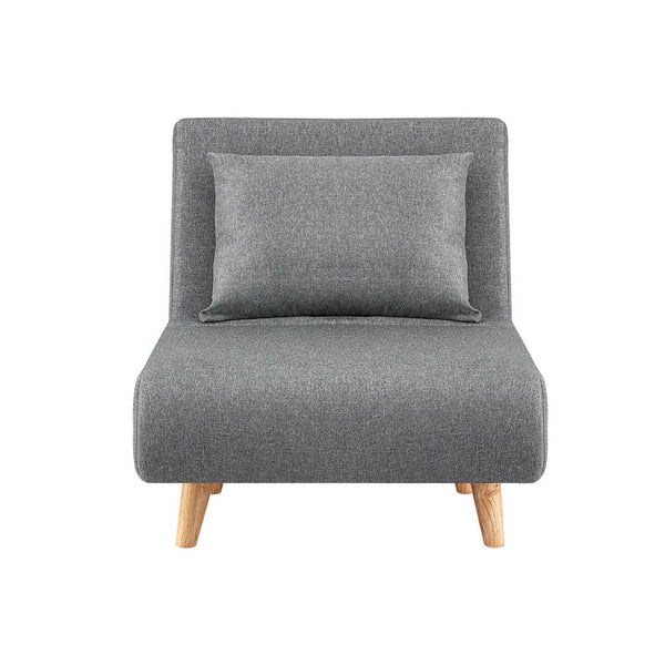 Artiss Sofa Bed Convertible Couch Recliner Lounge Chair Linen Grey Awezingly