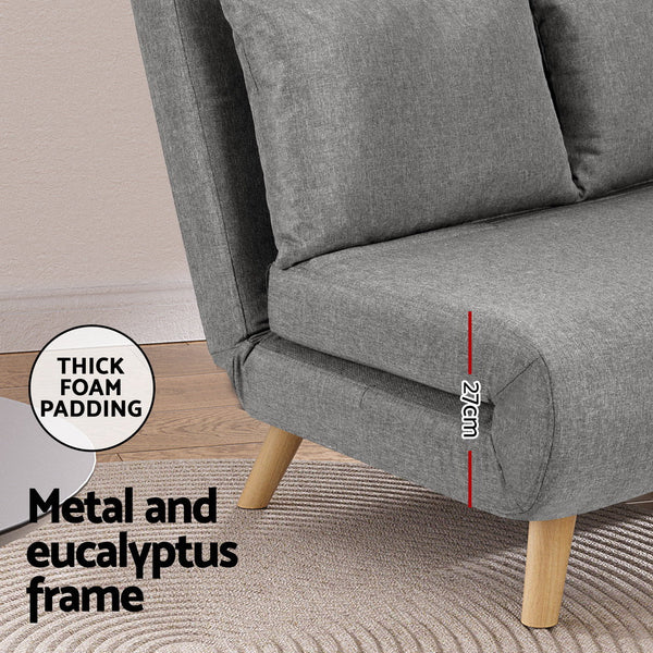 Artiss Sofa Bed 2 Seater Convertible Couch Recliner Lounge Chair Linen Awezingly