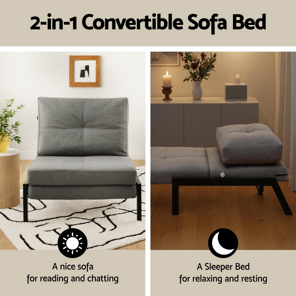 Artiss Sofa Bed Folding Convertible Couch Recliner Lounge Chair Awezingly
