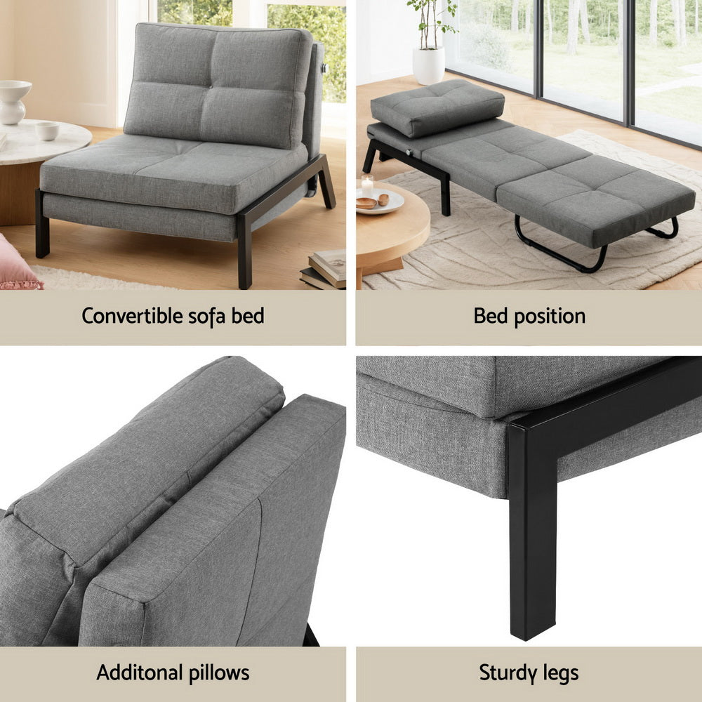 Artiss Sofa Bed Folding Convertible Couch Recliner Lounge Chair Awezingly
