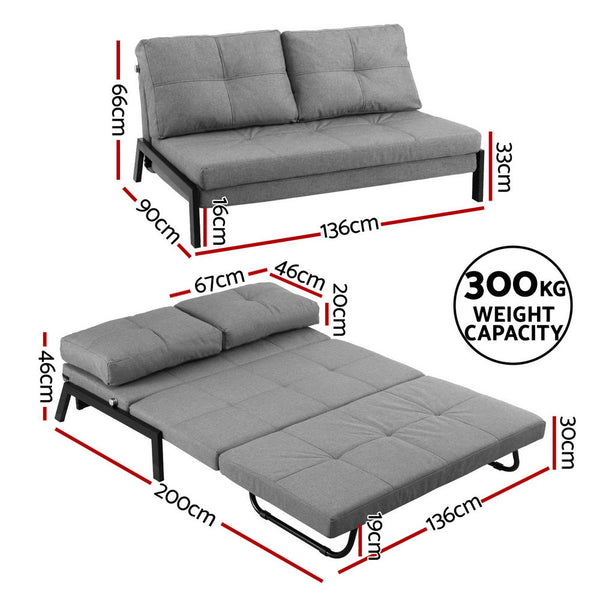 Artiss Sofa Bed 2 Seater Folding Convertible Couch Recliner Lounge Chair Awezingly