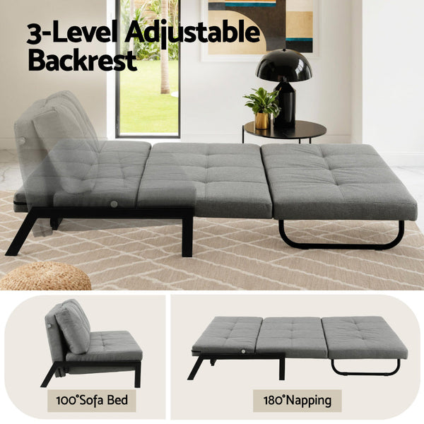 Artiss Sofa Bed 2 Seater Folding Convertible Couch Recliner Lounge Chair Awezingly