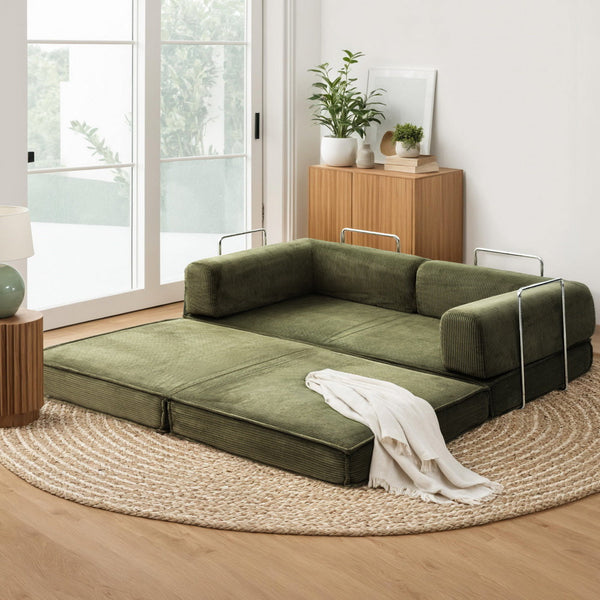 Artiss Convertible Folding Sofa Bed Green Awezingly